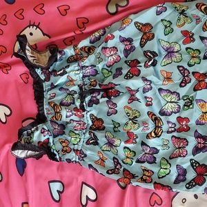 Rainbow Butterfly teal sleep shirt